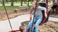 Friendship swing seat that has two bucket seats that have the users facing each other while they are swinging